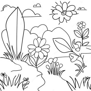 Beautiful Flower Garden Grayscale Coloring Page 63993-51460