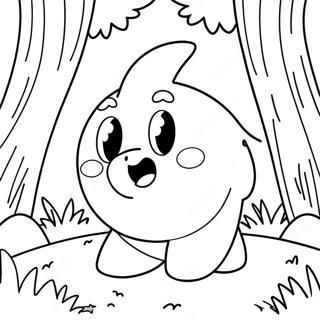 Cute Marx Kirby In A Forest Coloring Page 64023-51483