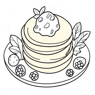 Fluffy Pancakes With Berries Coloring Page 6402-5277