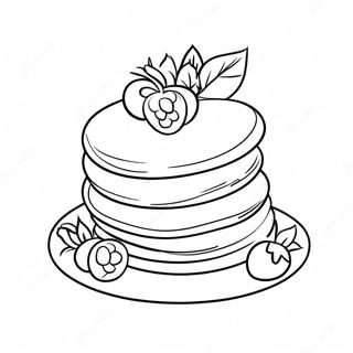 Fluffy Pancakes With Berries Coloring Page 6402-5278