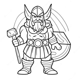 Thor With Hammer Coloring Page 64053-51503