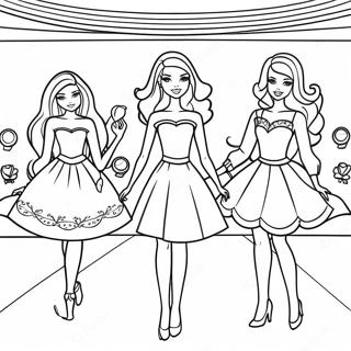 Barbie And Sisters Fashion Show Coloring Page 64063-51513