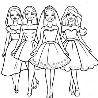 Barbie And Sisters Fashion Show Coloring Page 64063-51514