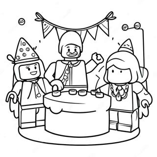 Lego Birthday Party Scene Coloring Page 64102-51542