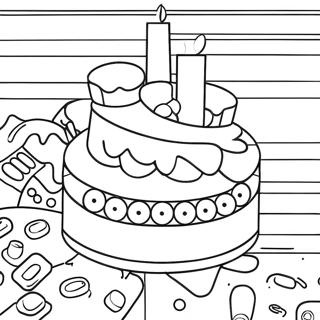 Colorful Lego Birthday Cake Coloring Page 64103-51547