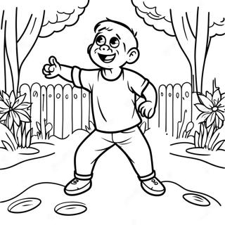 Pablo Dancing In The Backyard Coloring Page 64123-51558