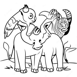 Kenya Wildlife Coloring Page 64142-51570