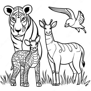 Kenya Wildlife Coloring Page 64142-51571