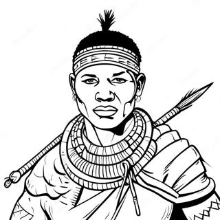 Majestic Maasai Warrior Coloring Page 64143-51573