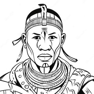 Majestic Maasai Warrior Coloring Page 64143-51574