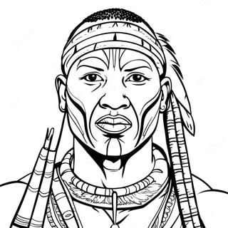 Majestic Maasai Warrior Coloring Page 64143-51575