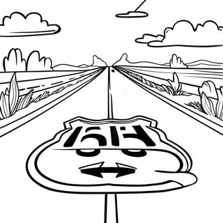 Route 66 Scenic Highway Coloring Page 64152-51583