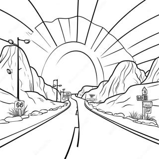 Route 66 Scenic Highway Coloring Page 64152-51584