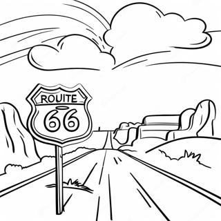 Historic Route 66 Road Sign Coloring Page 64153-51585