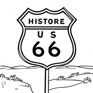 Historic Route 66 Road Sign Coloring Page 64153-51587