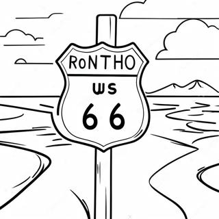 Historic Route 66 Road Sign Coloring Page 64153-51588