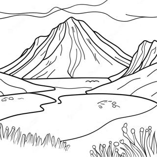 Icelandic Landscape Coloring Page 64172-51598