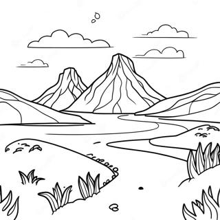 Icelandic Landscape Coloring Page 64172-51599