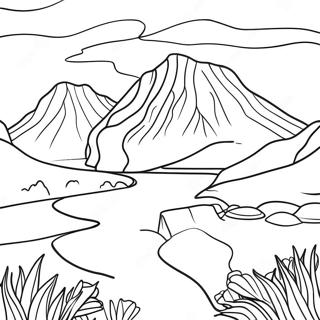 Icelandic Landscape Coloring Page 64172-51600