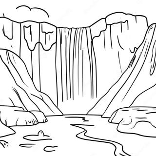 Majestic Iceland Waterfall Coloring Page 64173-51609