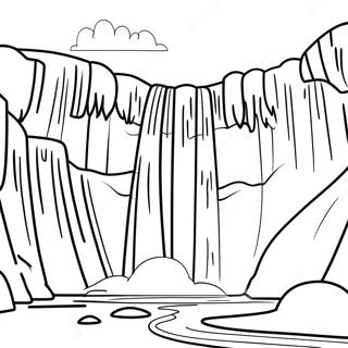 Majestic Iceland Waterfall Coloring Page 64173-51611