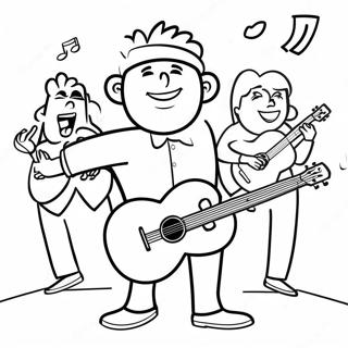 Colorful Big Block Singsong Scene Coloring Page 64203-51628