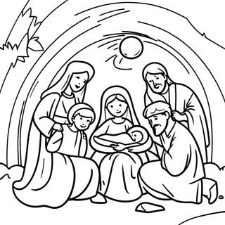 Joyful Nativity Scene Coloring Page 64213-51635