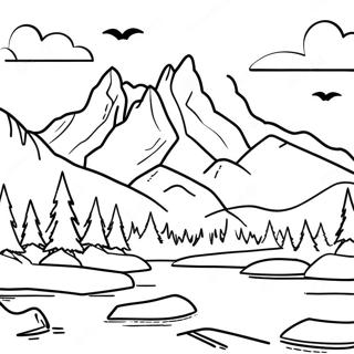 Majestic Rocky Mountains Coloring Page 64233-51652