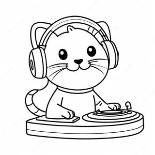 Cool Dj Catnip With Headphones Coloring Page 64243-51656