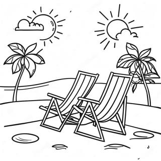 Sunny Day Beach Scene Coloring Page 64252-51663