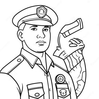 Respectful Police Officer Coloring Page 64293-51697