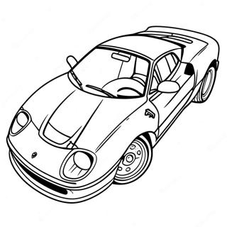 Red Ferrari Sports Car Coloring Page 642-508