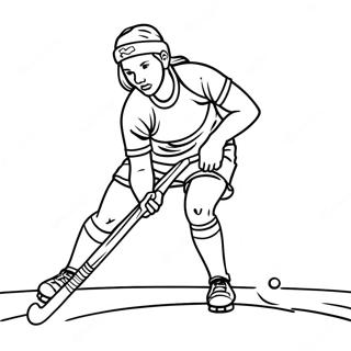 Field Hockey Player In Action Coloring Page 64302-51703