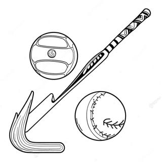 Field Hockey Stick And Ball Coloring Page 64303-51721