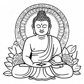 Peaceful Buddha Coloring Page 6432-5303