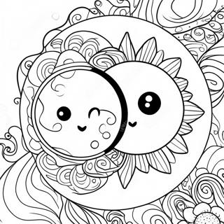 Sun And Moon Yin Yang Coloring Page 64332-51732