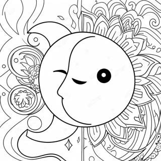 Sun And Moon Yin Yang Coloring Pages