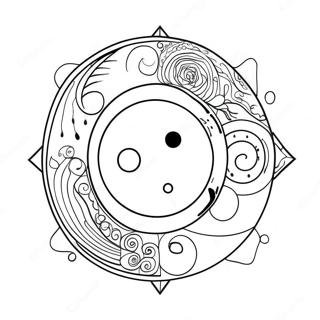 Celestial Sun And Moon Yin Yang Coloring Page 64333-51727