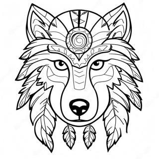 Wolf Native American Coloring Page 64342-51738