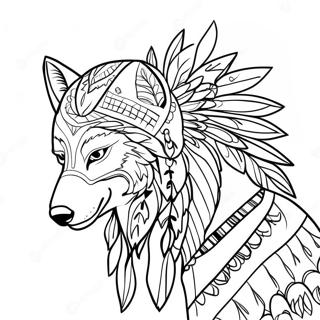 Wolf Native American Coloring Page 64342-51740