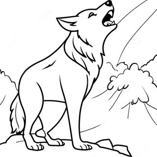 Majestic Wolf Howling Coloring Page 64343-51735