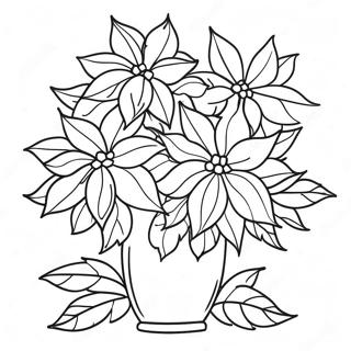 Festive Poinsettia Arrangement Coloring Page 64443-51814