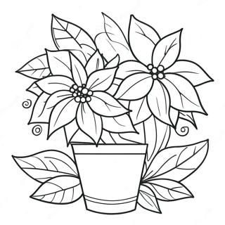 Festive Poinsettia Arrangement Coloring Page 64443-51816