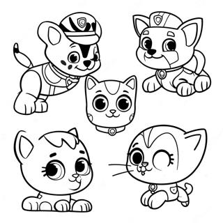 Adventurous Cat Pack Paw Patrol Coloring Page 64473-51841