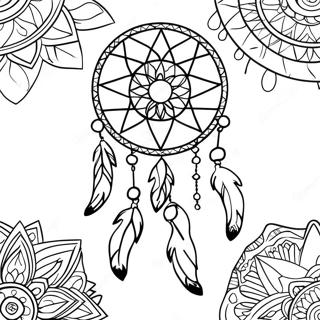 Ojibwe Dreamcatcher Coloring Page 64503-51865