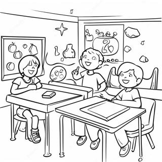 Fun 3rd Grade Classroom Coloring Page 6452-5317