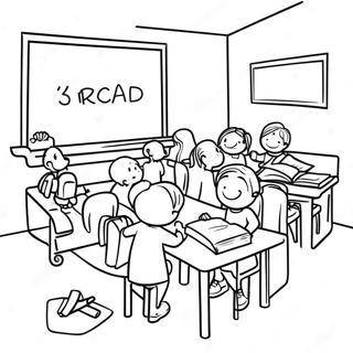 Fun 3rd Grade Classroom Coloring Page 6452-5319