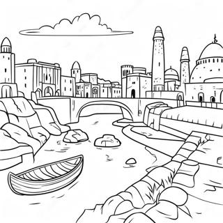 Mesopotamian Cityscape Coloring Page 64533-51886