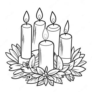 Advent Wreath With Colorful Candles Coloring Page 64552-51902