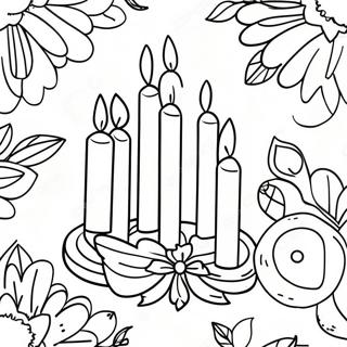 Advent Wreath With Colorful Candles Coloring Page 64552-51904